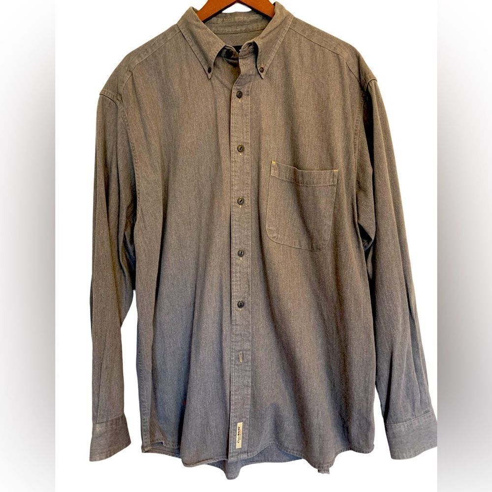 Eddie Bauer WPL#9647 Button-down Dress Shirt Gray L